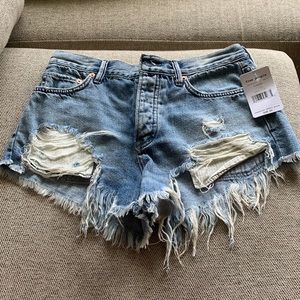 Brand new free people distressed denim shorts